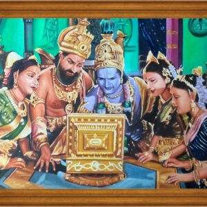 Portraying the Famous Scene from Mayabazar – Celebrating 100 Years of NTR Maabazar Canvas Painting