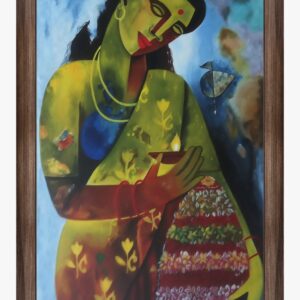 Divine form of Women with Bathukamma – Honouring the Festival of Life Bathukamma Canvas Painting
