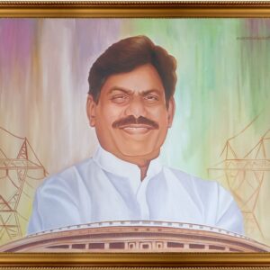 Showcase your Love by Gifting a Portrait – Gifted to MP B.B.Patil by a Fan  Portrait Canvas Painting