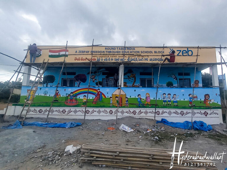 school cartoon paintings