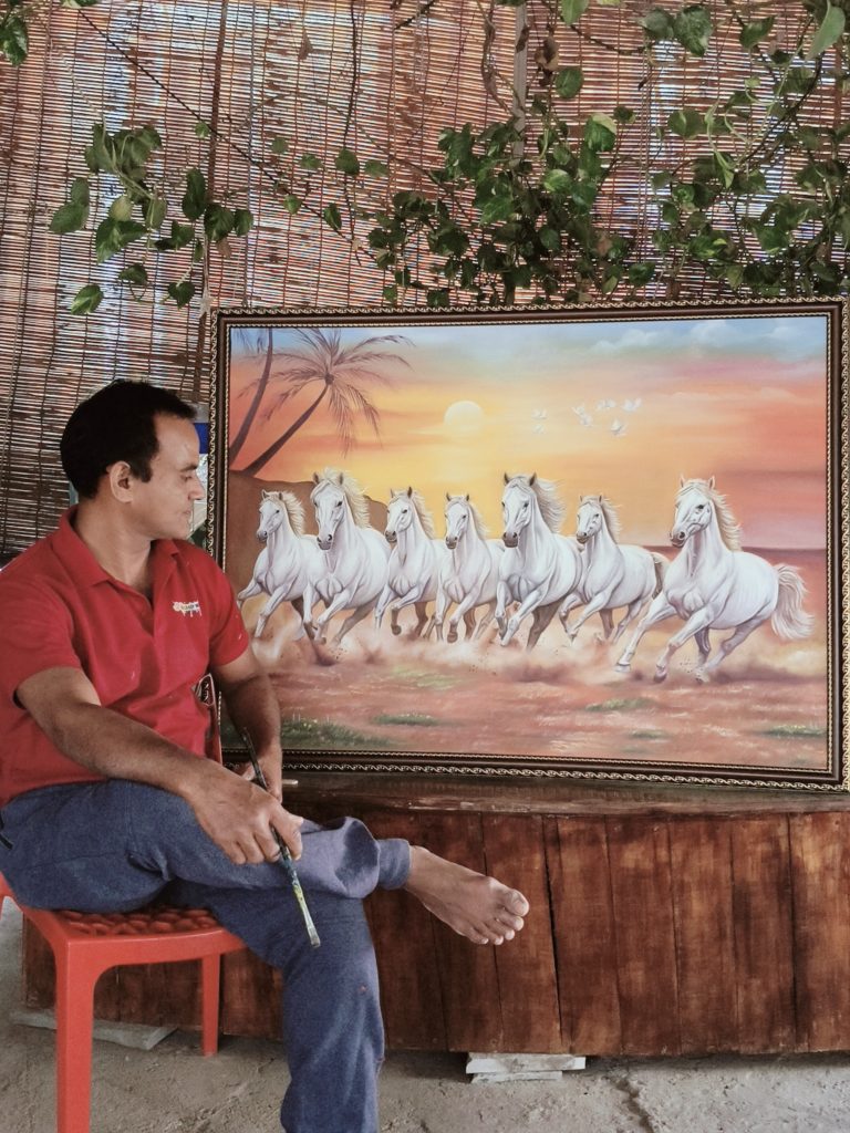 Seven Hourse canvas painting