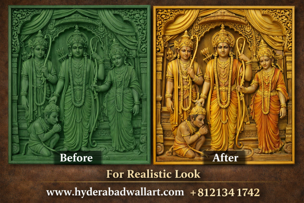 Lord Sri Rama HDMR carving with Realestic Painting in Ayodya