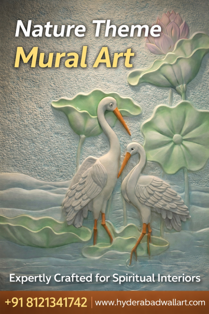 Lotus Flower Mural Art in gajularamaram