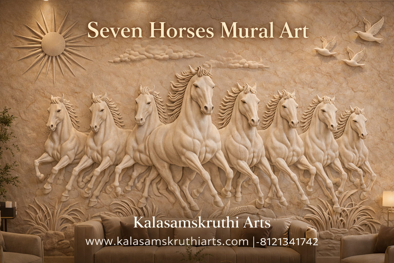 seven horses mural art